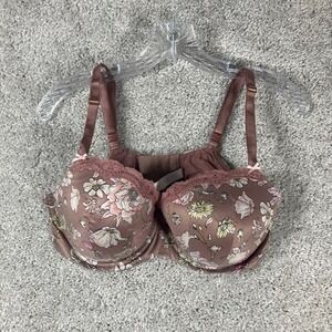 Victoria's‎ Secret Dream Angels 38D Lined Demi Floral Print Bra Pink Brown